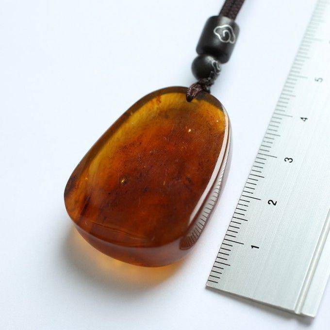 棕红缅甸琥珀文殊菩萨吊坠 31KI12图3