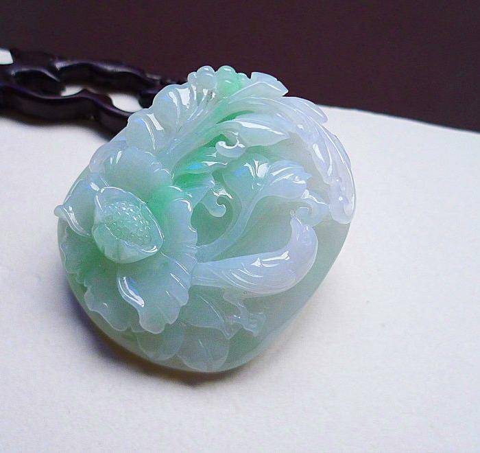自然光实拍!天然A货好种绿鸟语花香图2