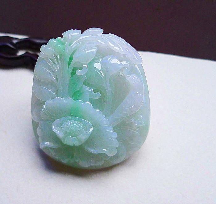 自然光实拍!天然A货好种绿鸟语花香图8