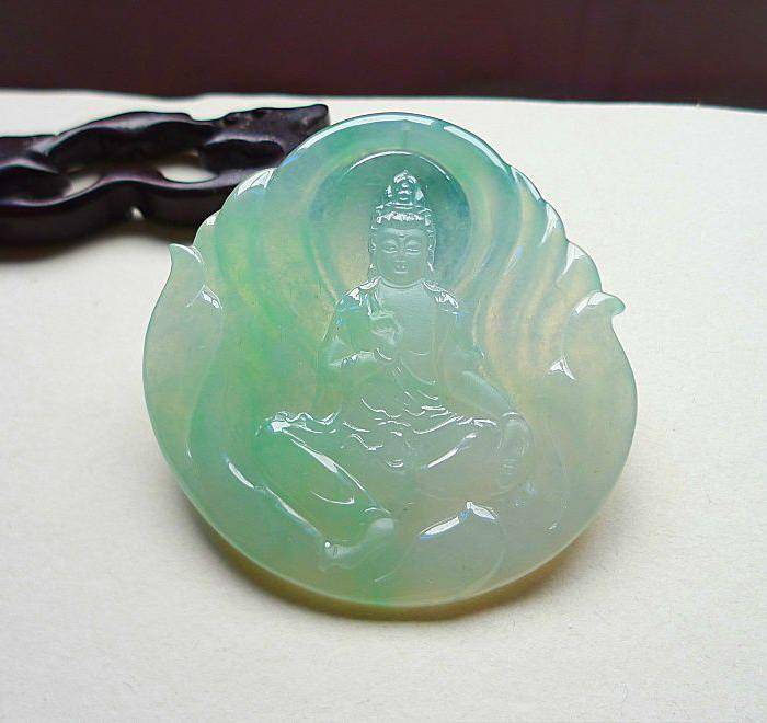 自然光实拍!天然A货冰种观音图6