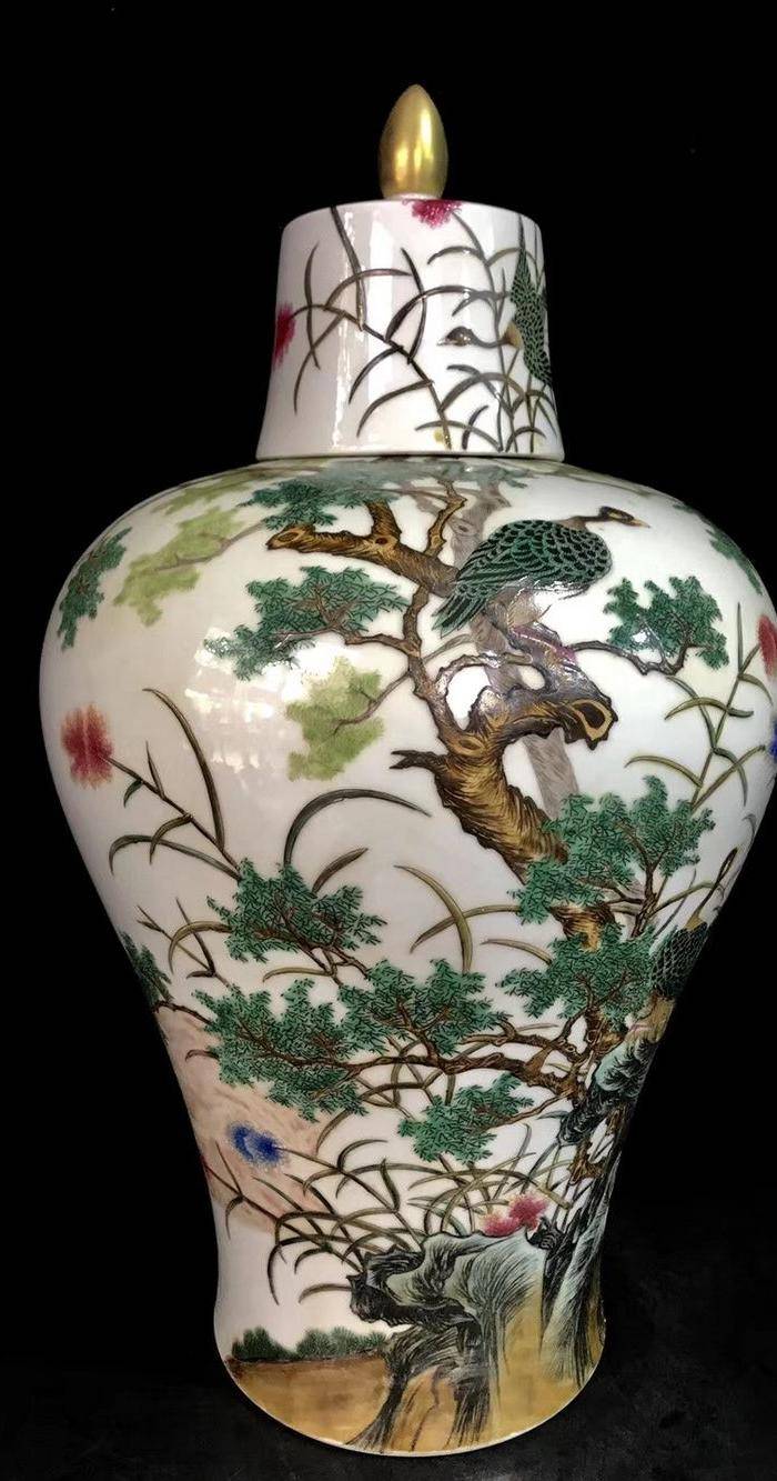 精品本金珐琅彩芦雁纹梅瓶一对图7