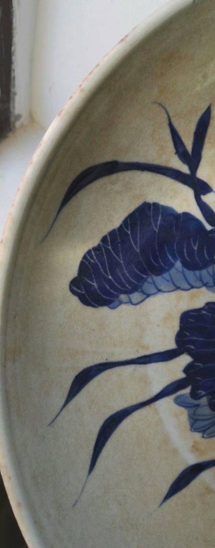 雍正 青花一路连升大盘图4