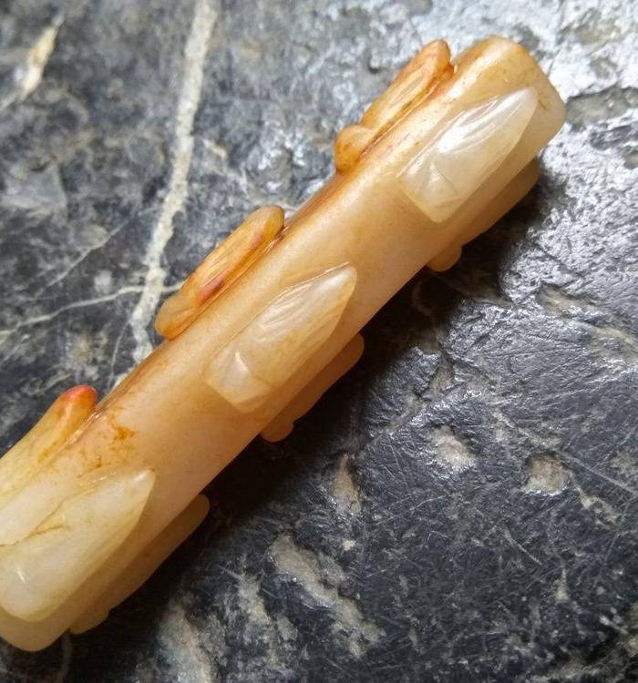 明代白玉蝉纹翎管图8