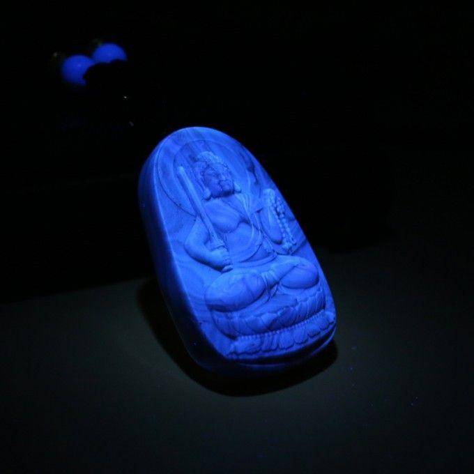 棕红缅甸琥珀不动明王吊坠 22KQ19图10