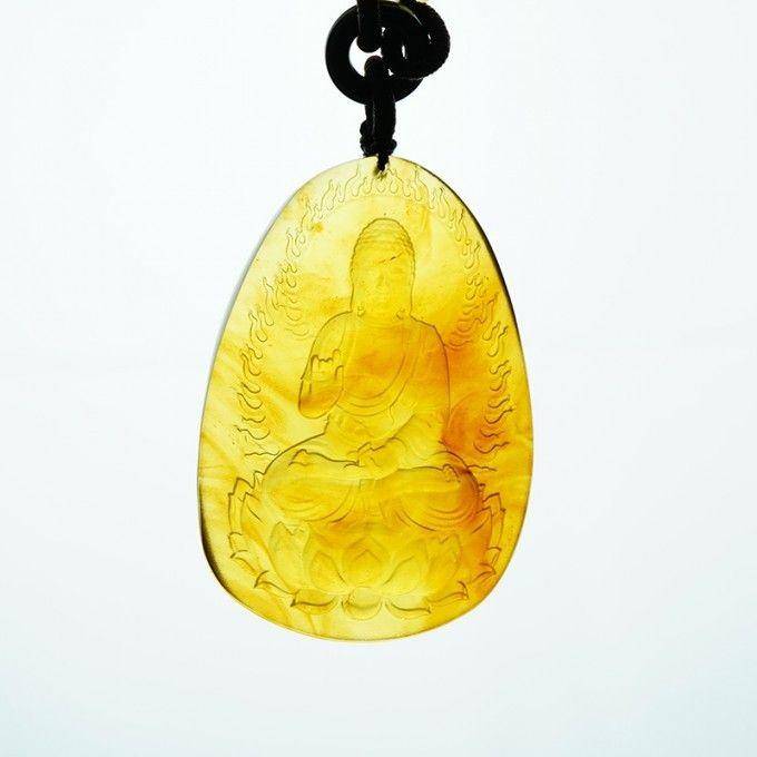 棕红缅甸琥珀阿弥陀佛吊坠 31KR09图8