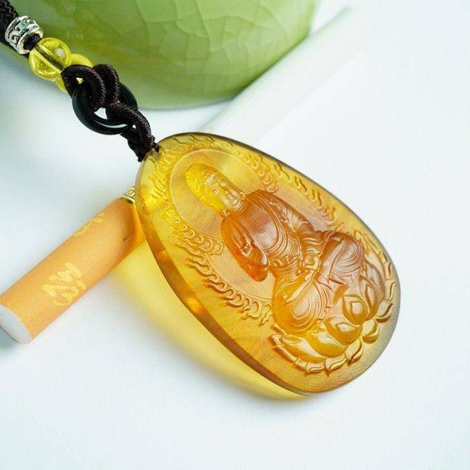 棕红缅甸琥珀阿弥陀佛吊坠 31KR09图4