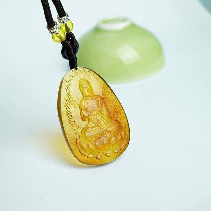 棕红缅甸琥珀阿弥陀佛吊坠 31KR09图5