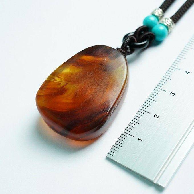 棕红缅甸琥珀大日如来吊坠 31KR11图3