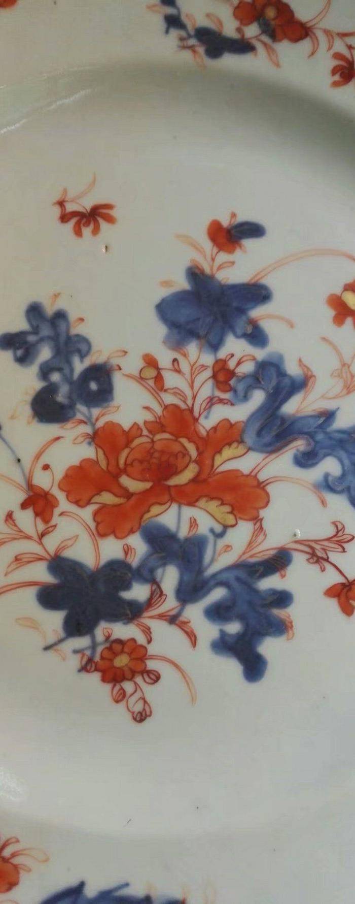 康熙青花矾红花卉盘图2