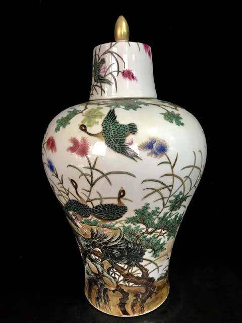 精品本金珐琅彩芦雁纹梅瓶一对图4