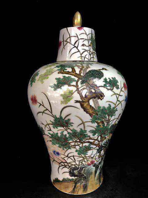 精品本金珐琅彩芦雁纹梅瓶一对图7
