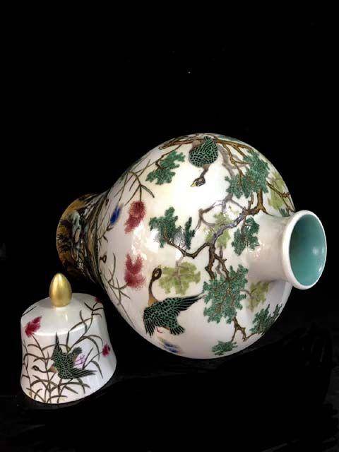 精品本金珐琅彩芦雁纹梅瓶一对图8