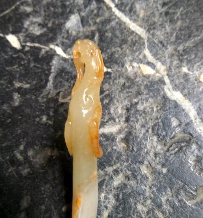 旧藏明代白玉龙簪图6