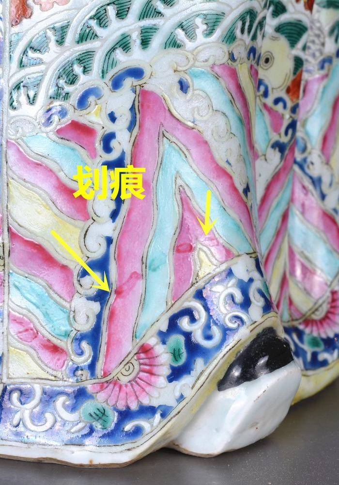 晚清 巨型 粉彩禄星瓷塑图10
