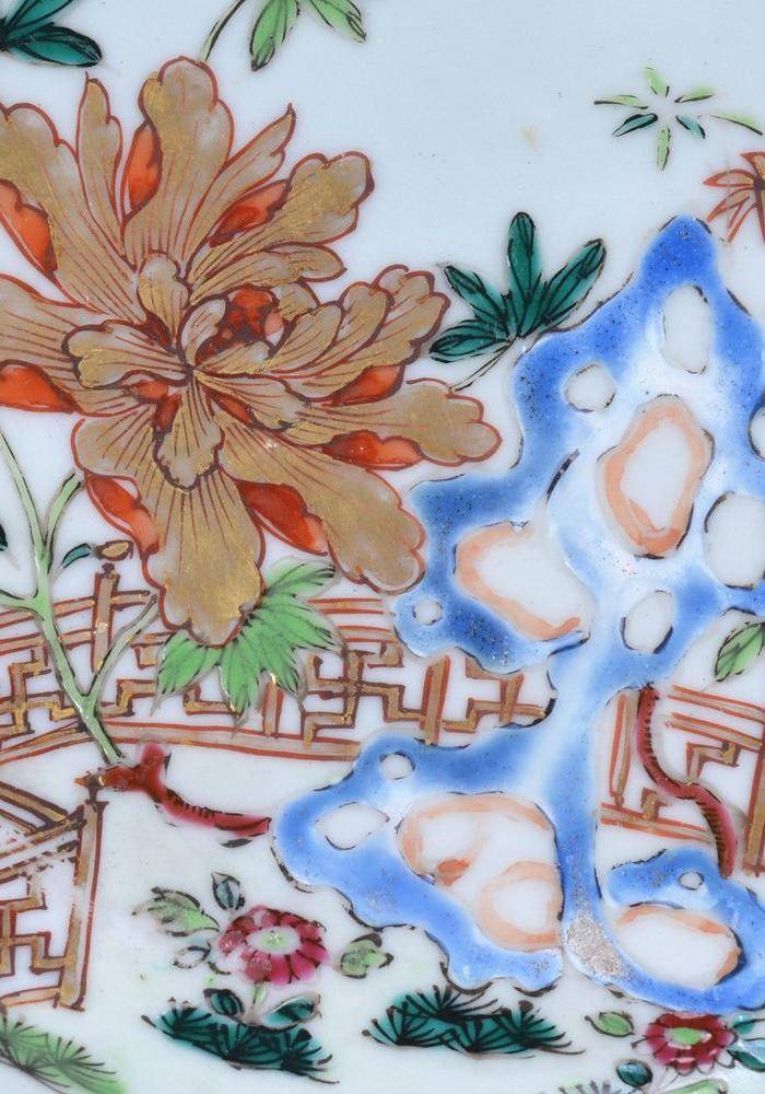 乾隆 粉彩描金花卉 八方盘图4