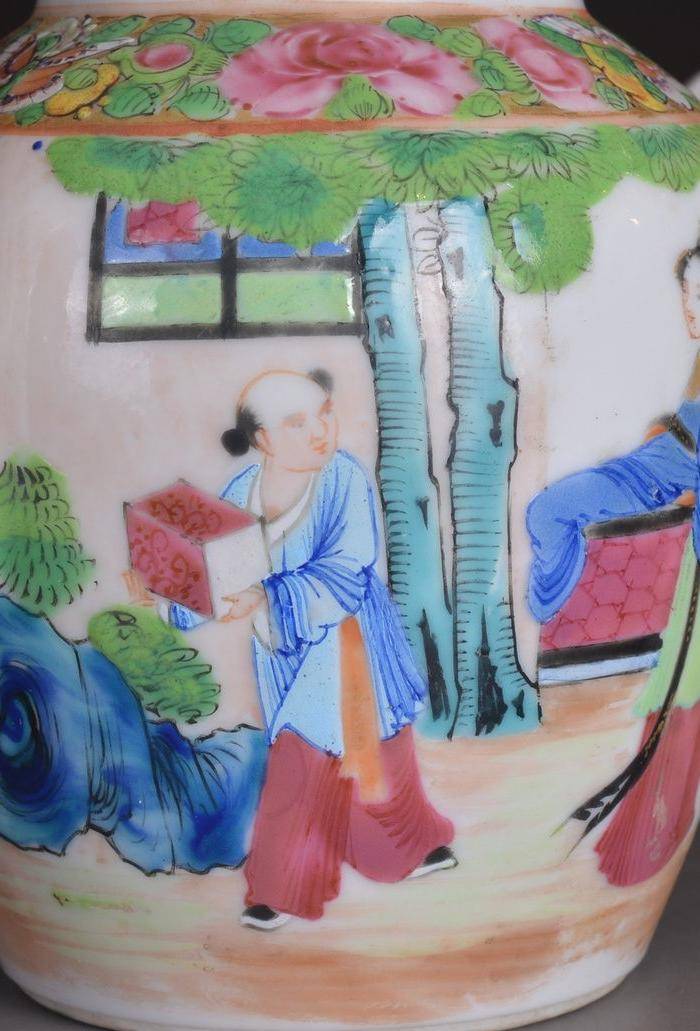 晚清 广彩 人物 茶壶图8