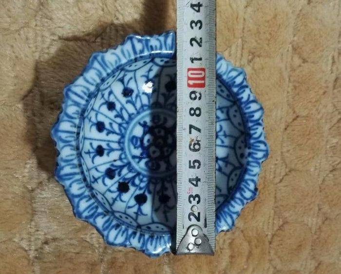 清代 青花满工花卉高足盘图7