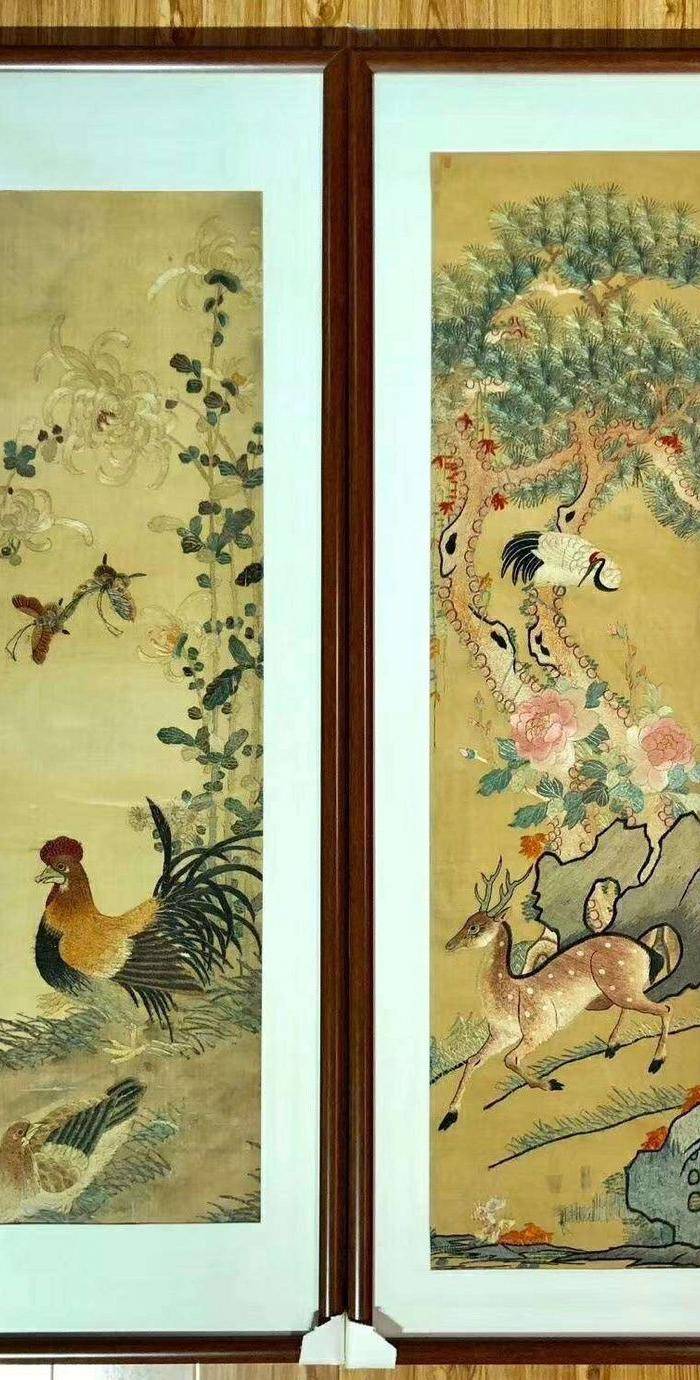 清代精品刺绣挂屏一组图9