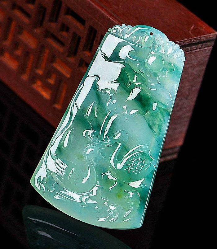 自然光实拍!天然A货好种飘花鸳鸯戏水图3