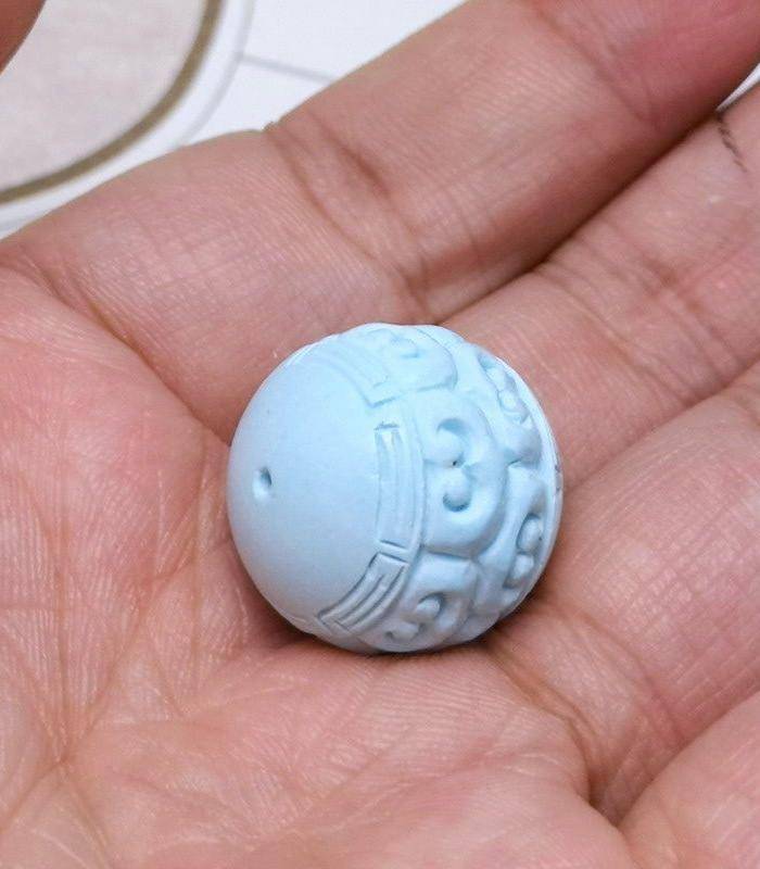 保真精品9.88克高瓷原矿松石回纹珠图7