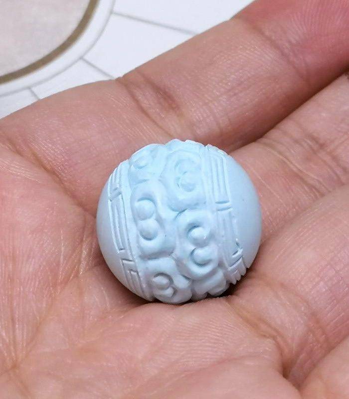 保真精品9.88克高瓷原矿松石回纹珠图5