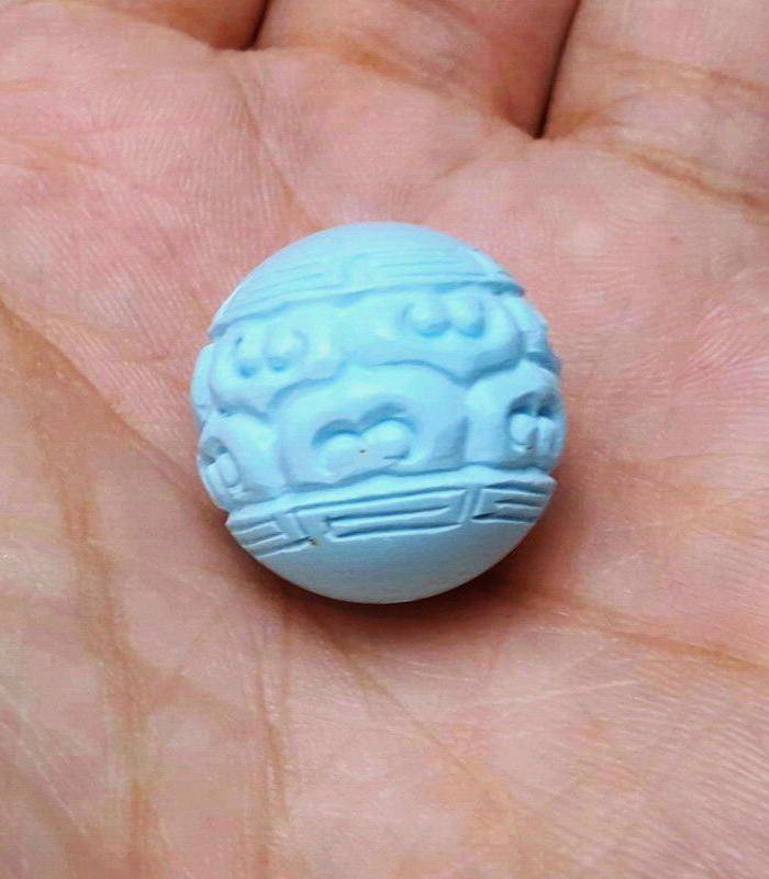 保真精品9.85克高瓷原矿松石回纹珠图4
