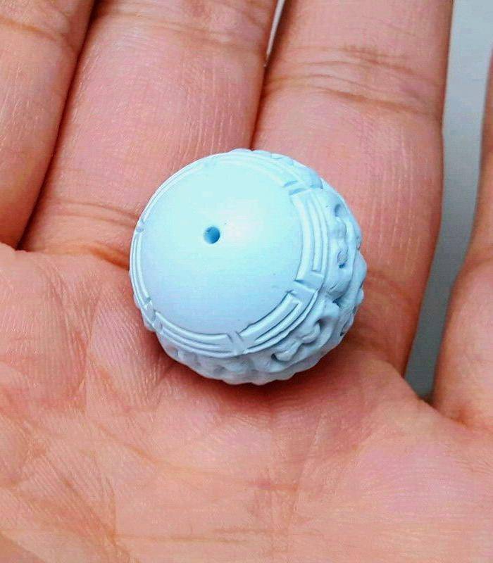 保真精品9.85克高瓷原矿松石回纹珠图6