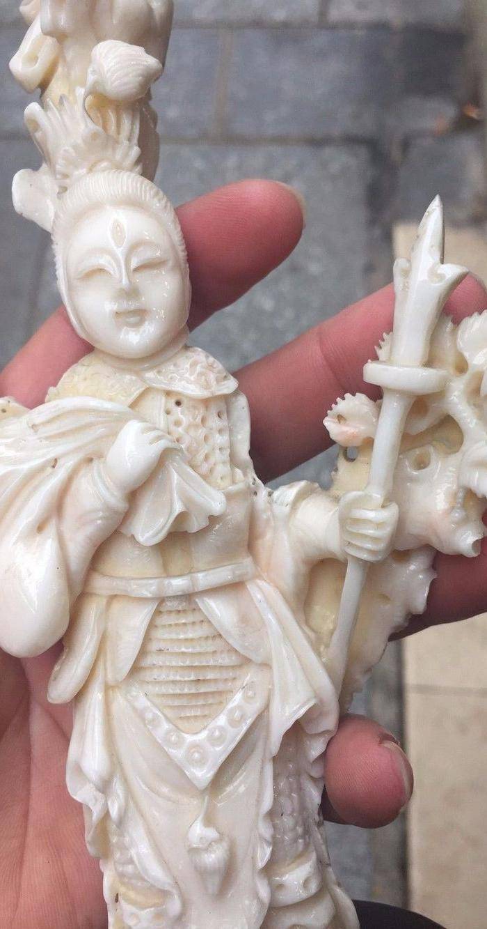 回流425克台湾白MOMO珊瑚二郎神摆件图4