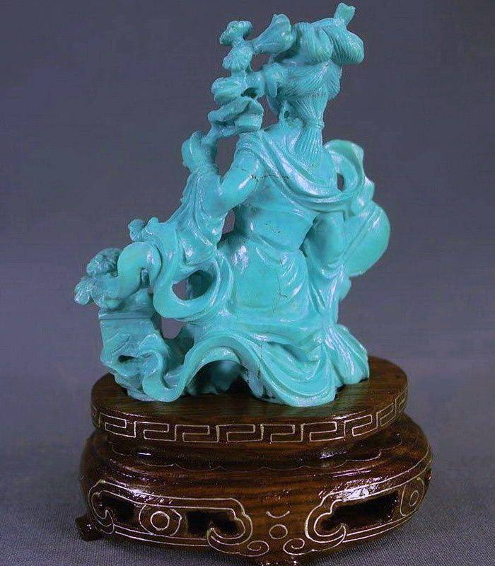欧洲回流清代68克松石仕女摆件图10
