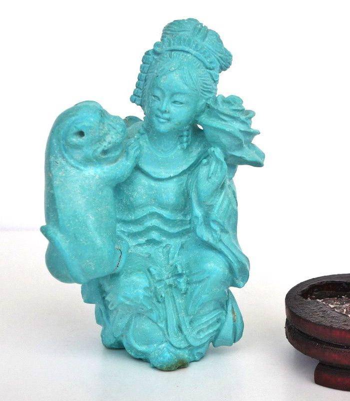 欧洲回流85克松石仕女摆件图3