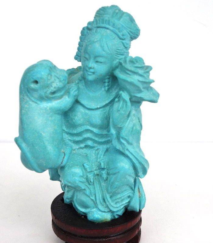 欧洲回流85克松石仕女摆件图4