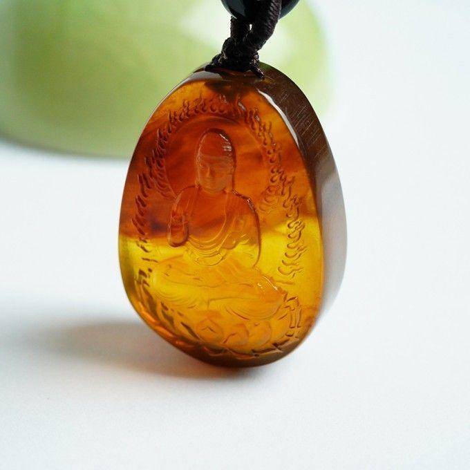 棕红缅甸琥珀阿弥陀佛吊坠 31KR31图5