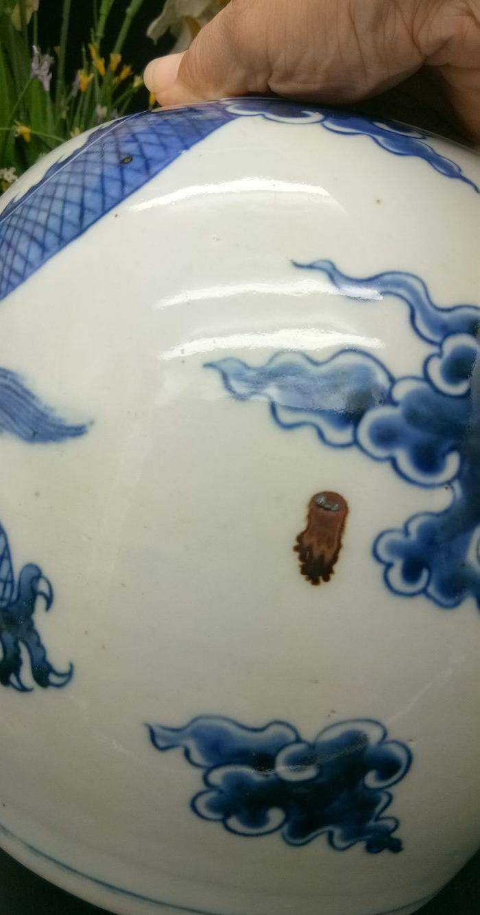 联盟 清青花龙纹盖罐 一对 。图9