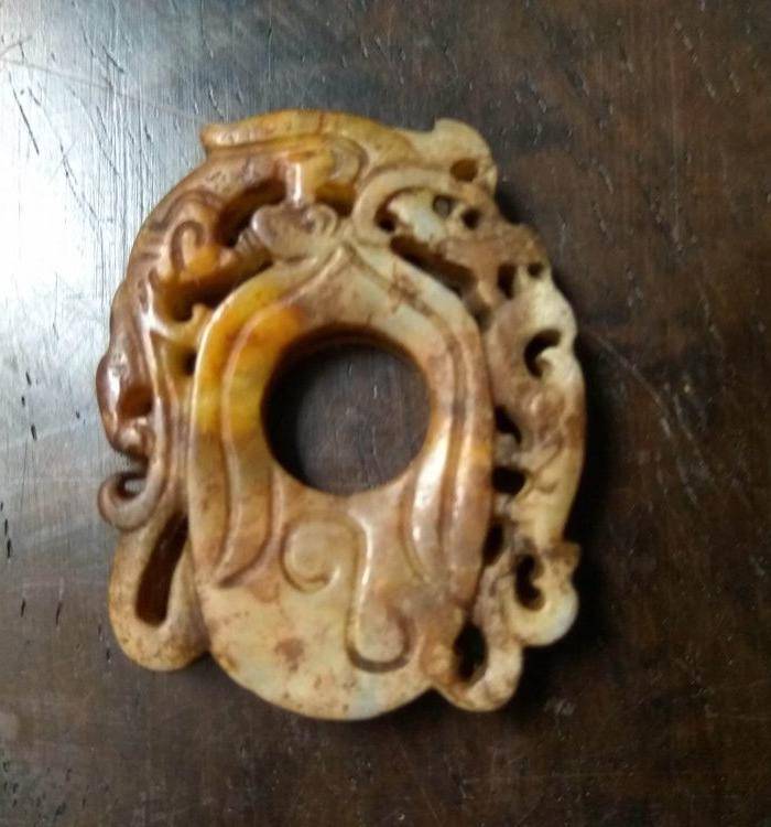 明代龙凤纹饰鸡心佩图3