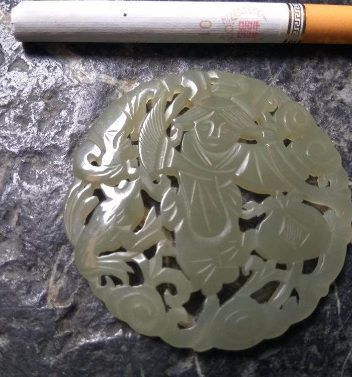 清代 刘海戏金蟾玉佩图5