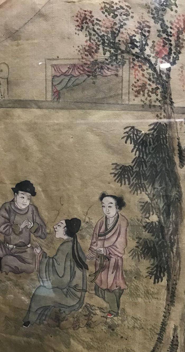 回流绢本西厢记人物图3