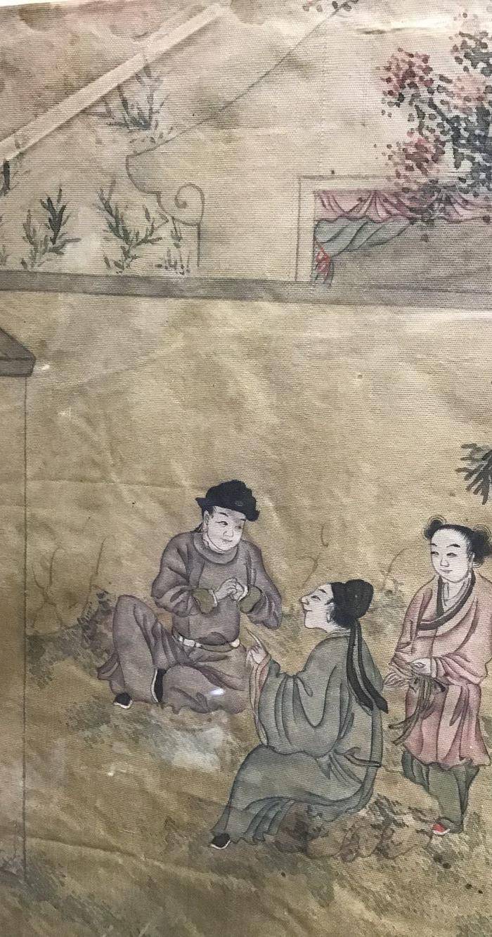 回流绢本西厢记人物图4