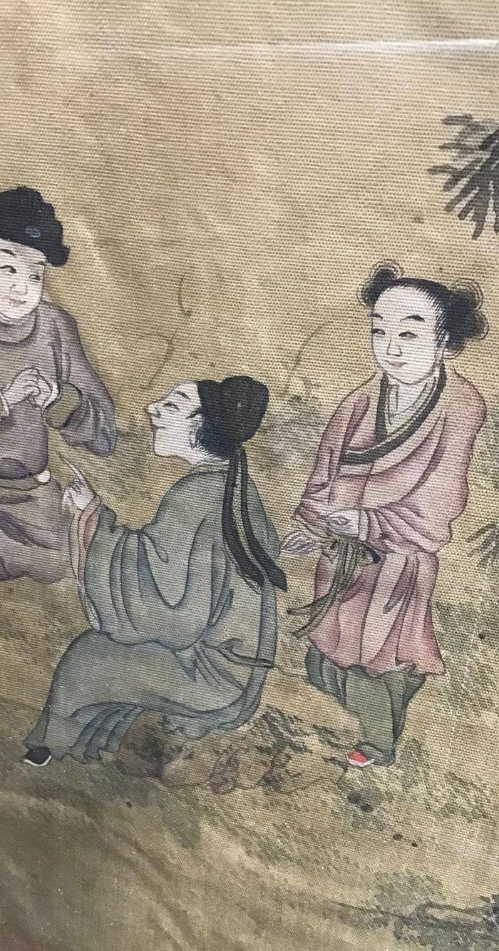 回流绢本西厢记人物图7