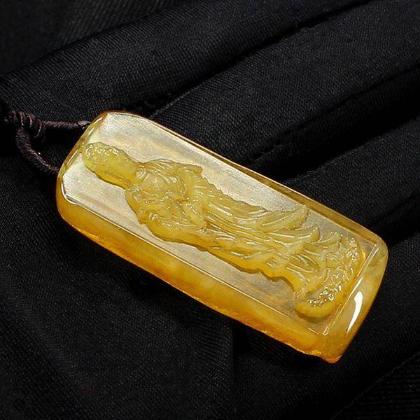天然原皮蜜蜡观音挂件7679图2