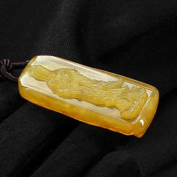 天然原皮蜜蜡观音挂件7679图4