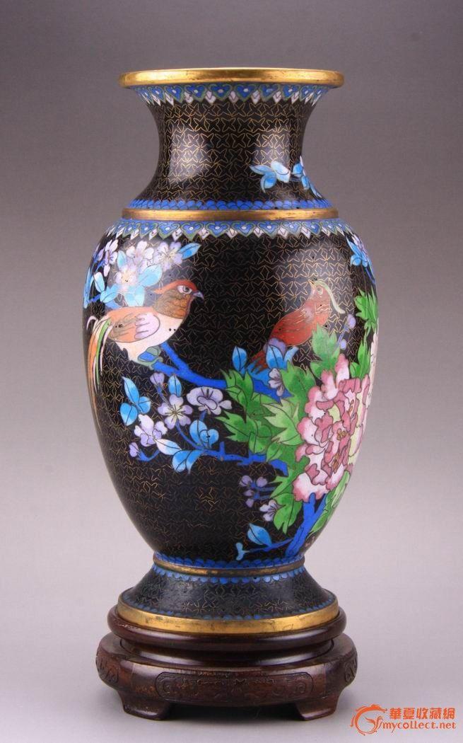 民国 铜胎掐丝珐琅花瓶