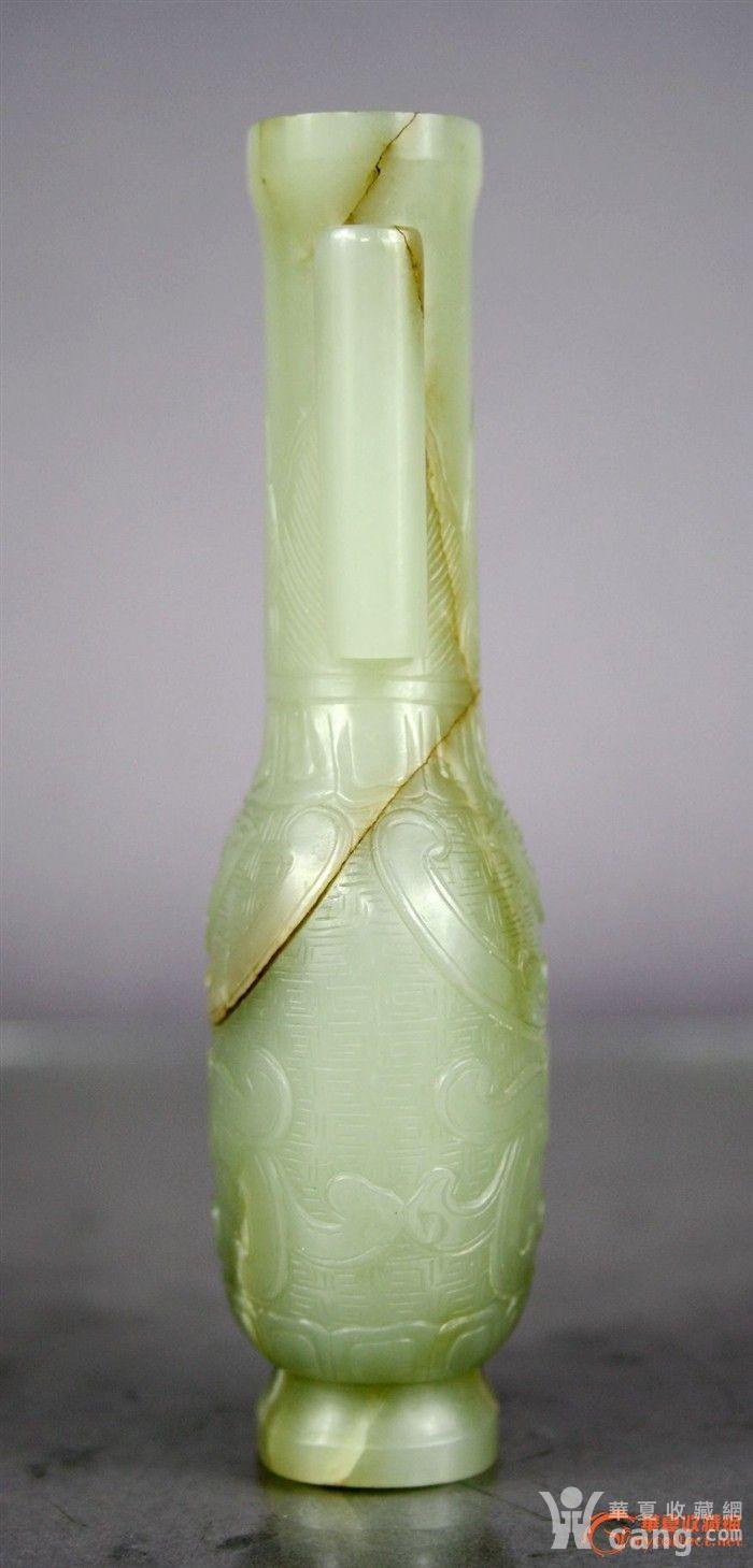 清乾隆精品少见仿古兽面纹玉瓶