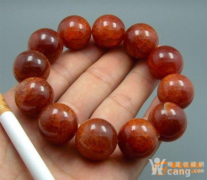 天然冰裂纹玛瑙手串2.