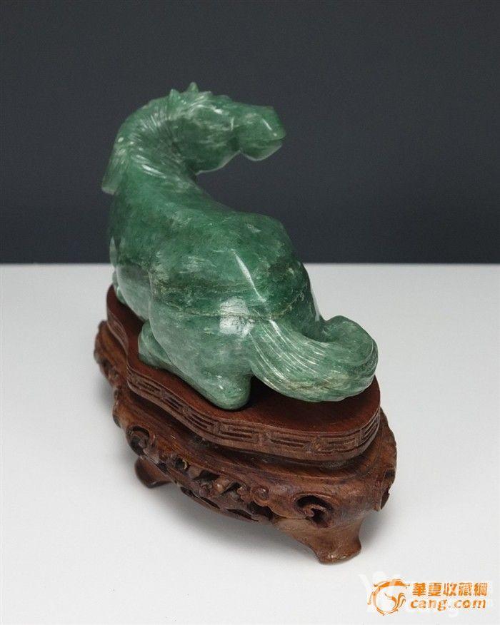 清晚民国*天然东陵玉*骏马夫妻*摆件