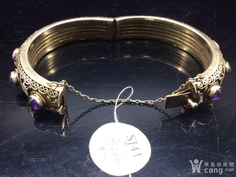 民国银鎏金嵌宝石手镯 - 其它 - 珠宝 - 华夏收藏网