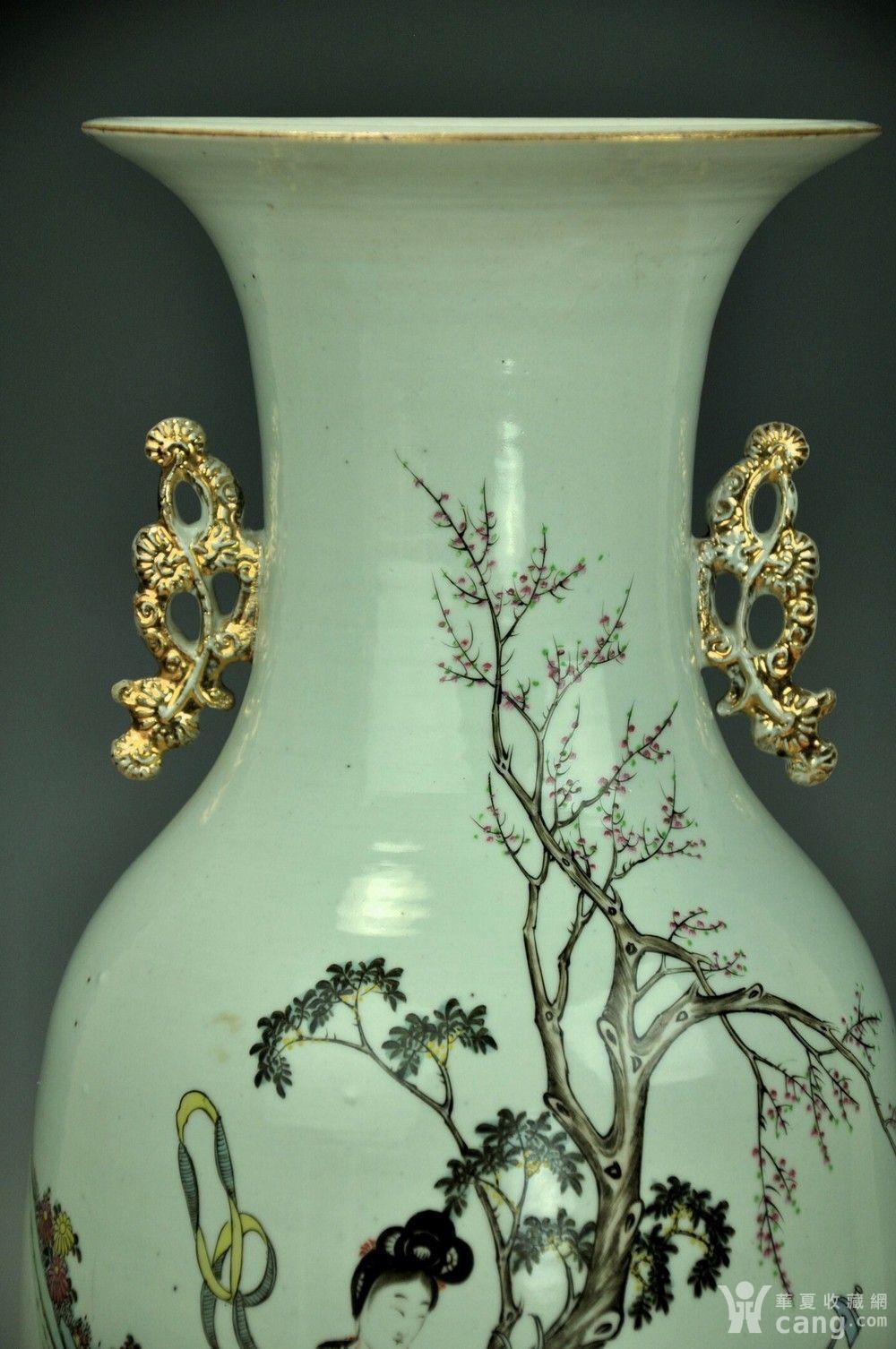 【欧美回流】民国刘天成粉彩黛玉葬花特大瓶