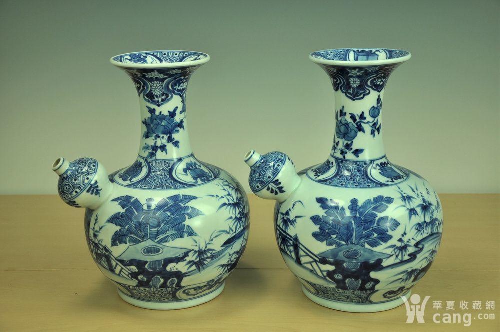 【欧美回流】一对漂亮康熙青花人物军持 - 明清 - 瓷器 - 华夏收藏网