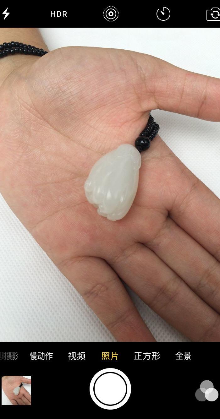 和田玉白玉佛手瓜挂件 余晓大师作品