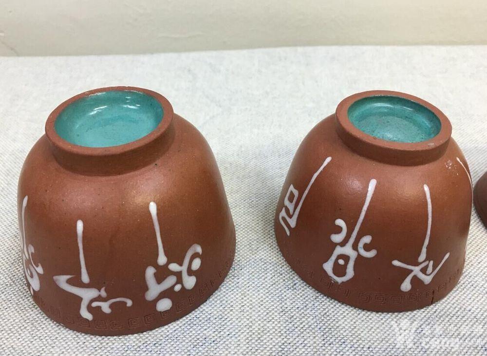 晚清民国"石泉竹炉"紫砂杯一套(4只)