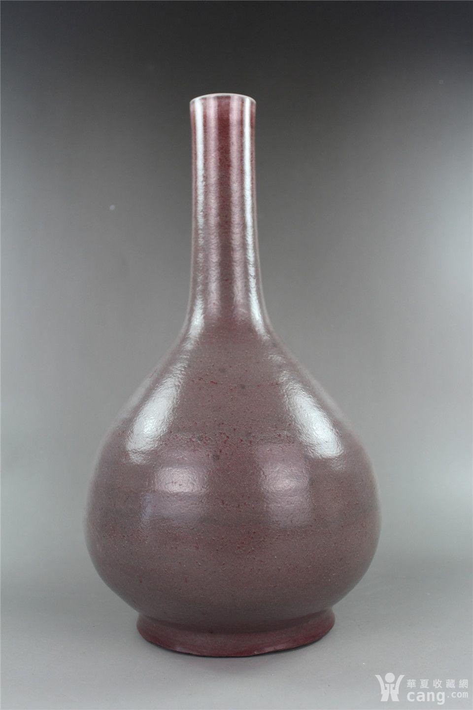 精品清-乾隆豇豆红釉长颈瓶